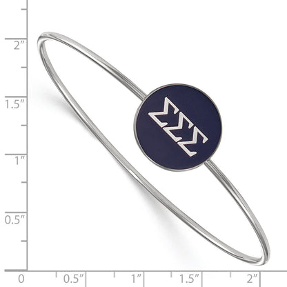 Sterling Silver S. Rh Plated Logoart Sigma Enameled Slip On Bangle