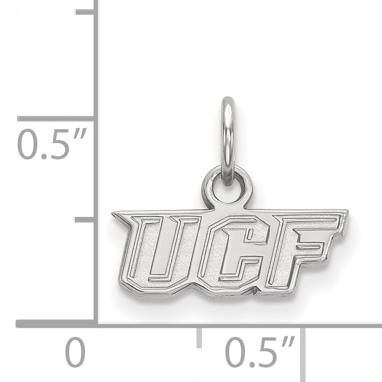 Sterling Silver Rhodium Plated Logoart University Of Central Florida U C F Extra Small Pendant