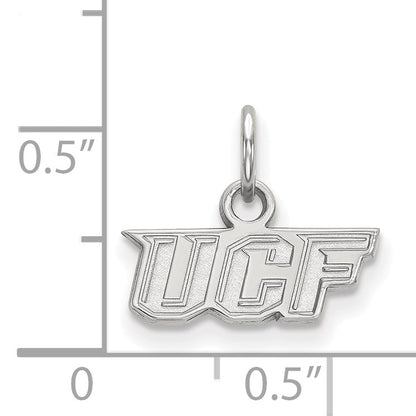 Sterling Silver Rhodium Plated Logoart University Of Central Florida U C F Extra Small Pendant
