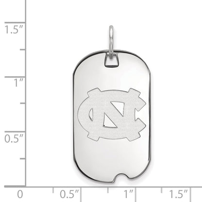 Sterling Silver Rhodium Plated Logoart University Of North Carolina N C Small Dog Tag Pendant
