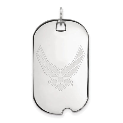 Sterling Silver Rhod-Pltd Logoart U.s. Air Force Large Dog Tag