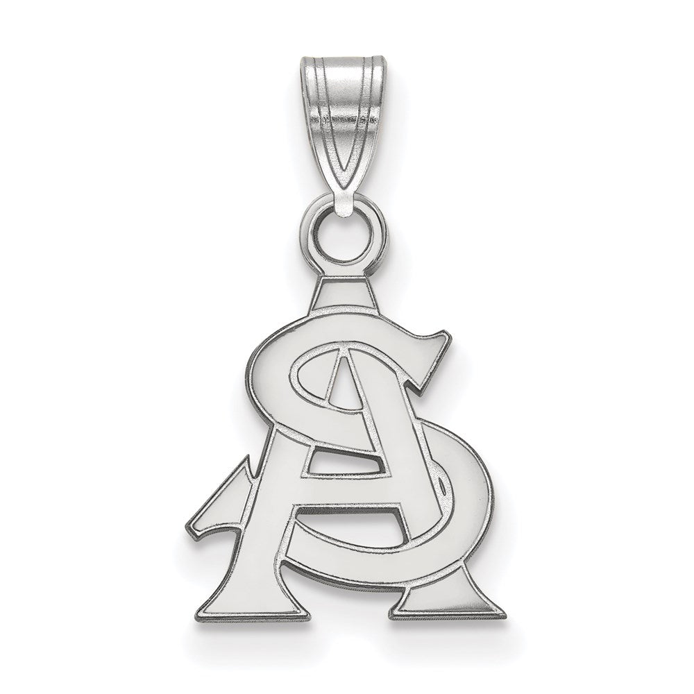 10K White Gold Logoart Arizona State University A S Small Pendant