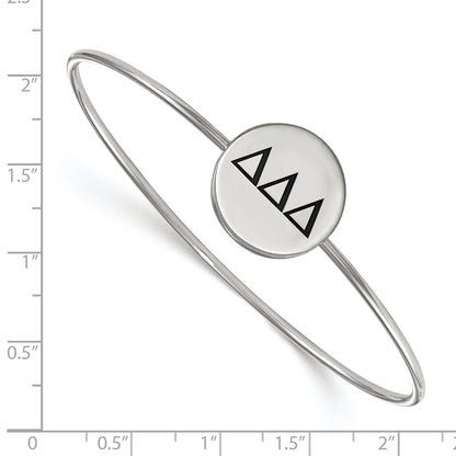 Sterling Silver S. Rh Plated Logoart Delta Enameled Slip On Bangle
