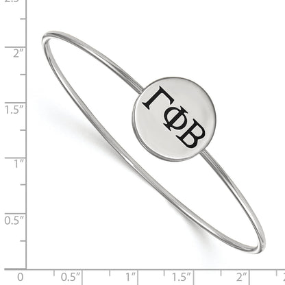 Sterling Silver Rh Plated Logoart Gamma Phi Beta Enameled Slip On Bangle