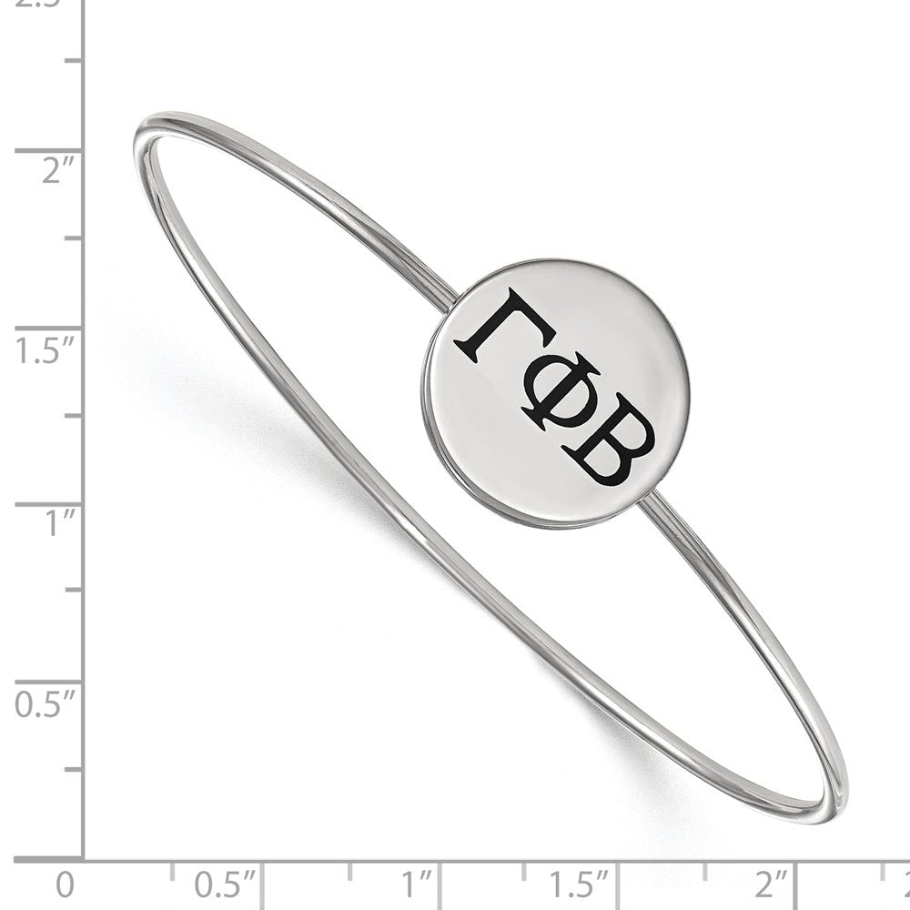 Sterling Silver Rh Plated Logoart Gamma Phi Beta Enameled Slip On Bangle