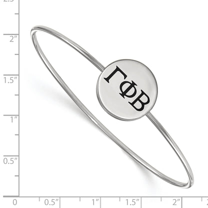 Sterling Silver Rh Plated Logoart Gamma Phi Beta Enameled Slip On Bangle