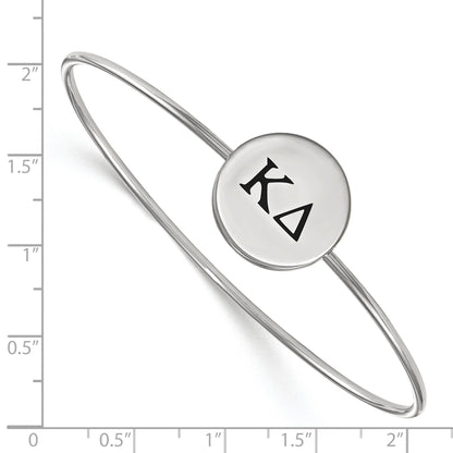 Sterling Silver Rh Plated Logoart Kappa Delta Enameled Slip On Bangle