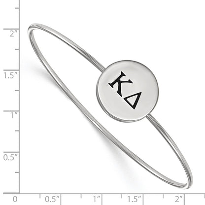 Sterling Silver Rh Plated Logoart Kappa Delta Enameled Slip On Bangle