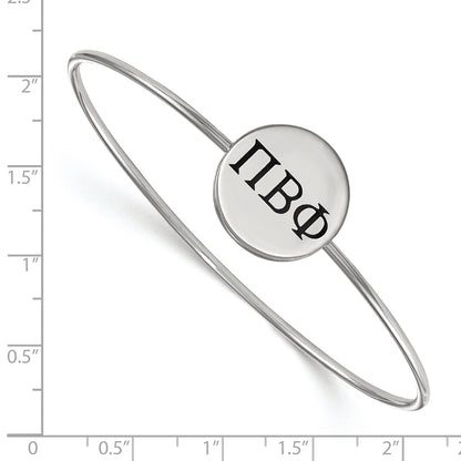 Sterling Silver Rh Plated Logoart Pi Beta Phi Enameled Slip On Bangle