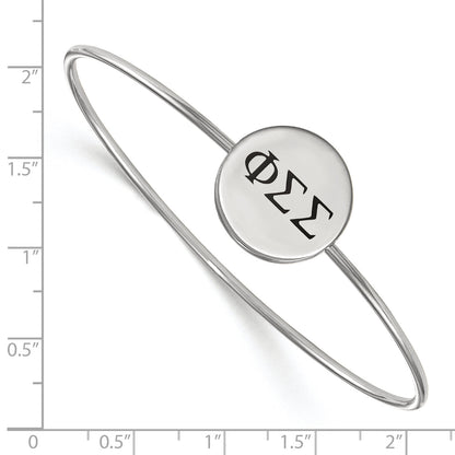 Sterling Silver Rh Plated Logoart Phi Sigma Enameled Slip On Bangle