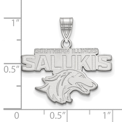 Sterling Silver Rhodium Plated Logoart Southern Illinois University Salukis Medium Pendant