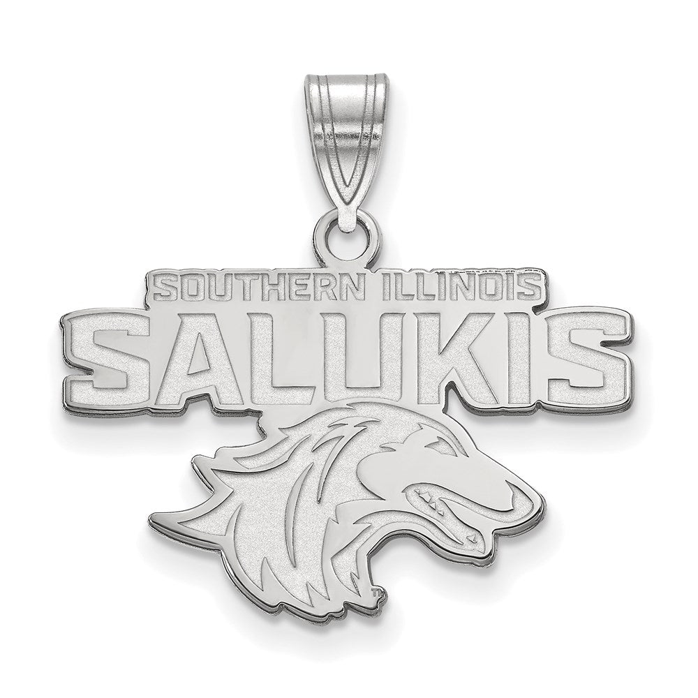 Sterling Silver Rhodium Plated Logoart Southern Illinois University Salukis Medium Pendant
