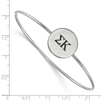 Sterling Silver Rh Plated Logoart Sigma Kappa Enameled Slip On Bangle