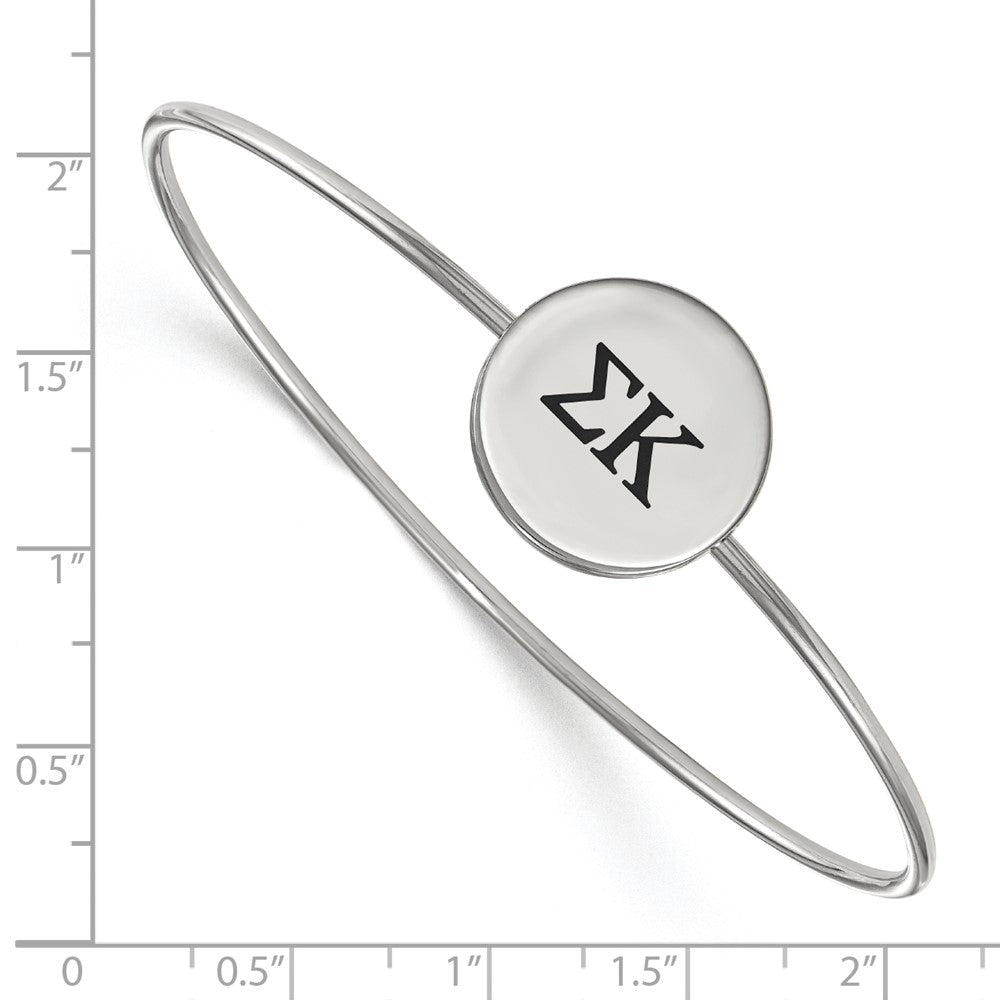 Sterling Silver Rh Plated Logoart Sigma Kappa Enameled Slip On Bangle