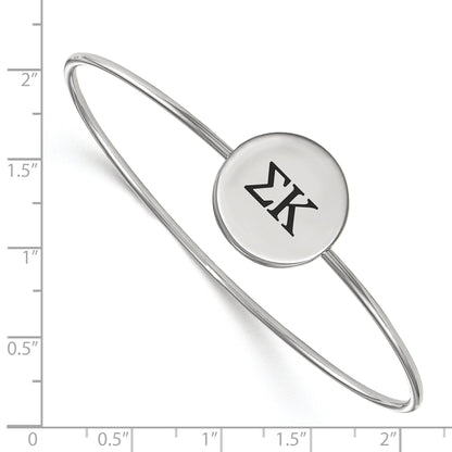 Sterling Silver Rh Plated Logoart Sigma Kappa Enameled Slip On Bangle