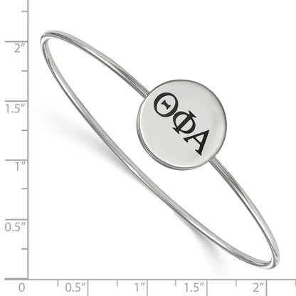 Sterling Silver Rh Plated Logoart Theta Phi Alpha Enameled Slip On Bangle