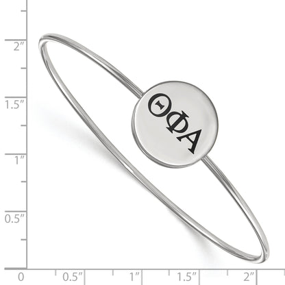 Sterling Silver Rh Plated Logoart Theta Phi Alpha Enameled Slip On Bangle