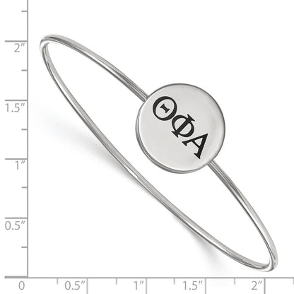 Sterling Silver Rh Plated Logoart Theta Phi Alpha Enameled Slip On Bangle