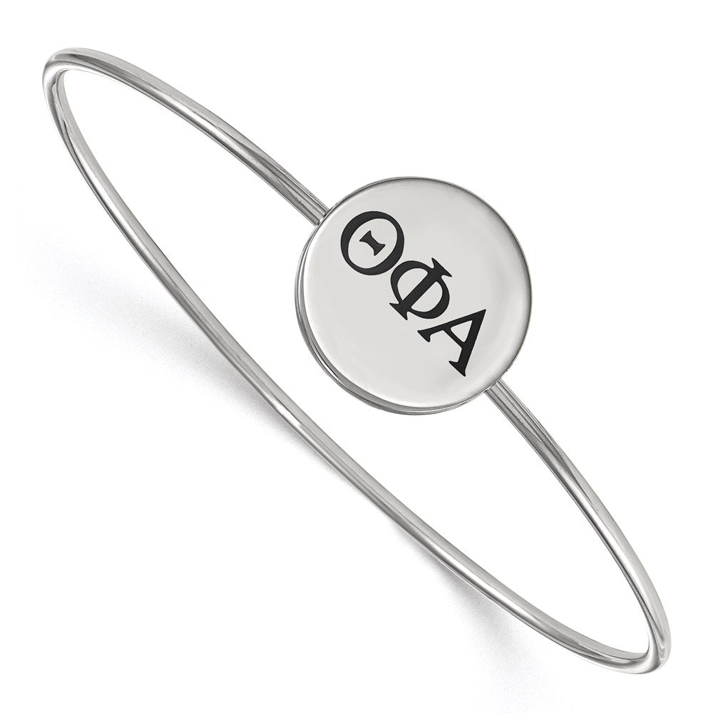 Sterling Silver Rh Plated Logoart Theta Phi Alpha Enameled Slip On Bangle