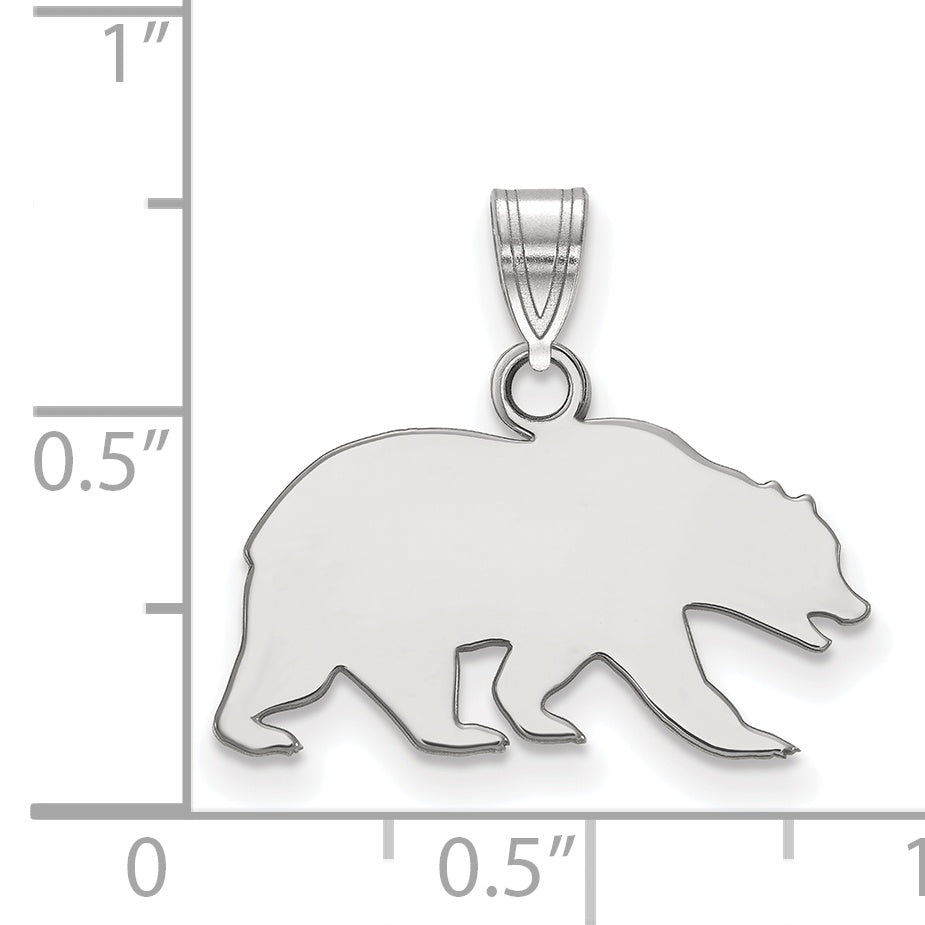 Sterling Silver Rhodium Plated Logoart University Of California Berkeley Bear Small Pendant
