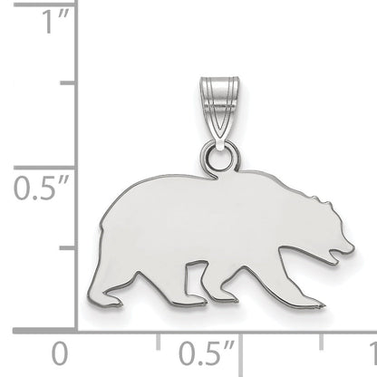 Sterling Silver Rhodium Plated Logoart University Of California Berkeley Bear Small Pendant