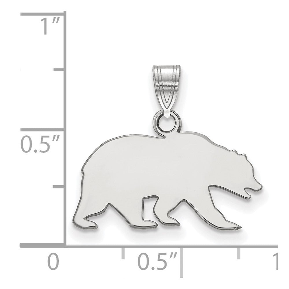 10K White Gold Logoart University Of California Berkeley Bear Small Pendant