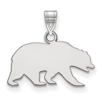 Sterling Silver Rhodium Plated Logoart University Of California Berkeley Bear Small Pendant