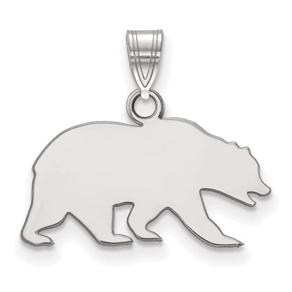 14K White Gold Logoart University Of California Berkeley Bear Small Pendant