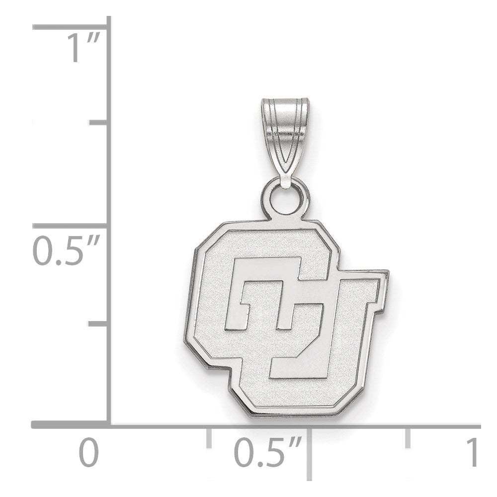 10K White Gold Logoart University Of Colorado C U Small Pendant