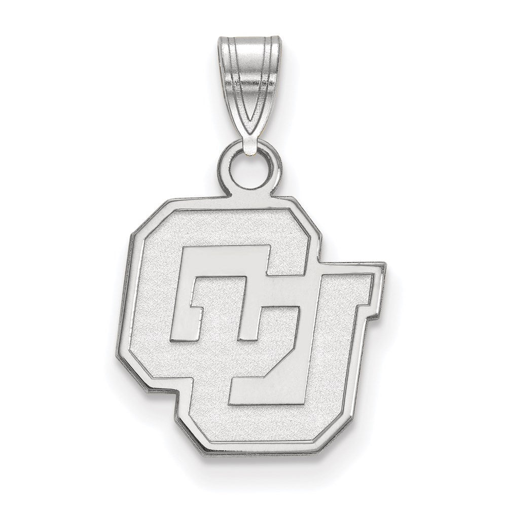 Sterling Silver Rhodium Plated Logoart University Of Colorado C U Small Pendant