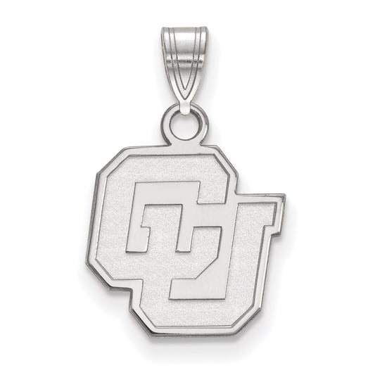 14K White Gold Logoart University Of Colorado C U Small Pendant