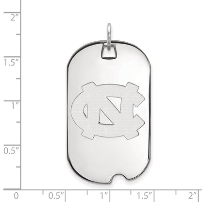14K White Gold Logoart University Of North Carolina N C Large Dog Tag Pendant