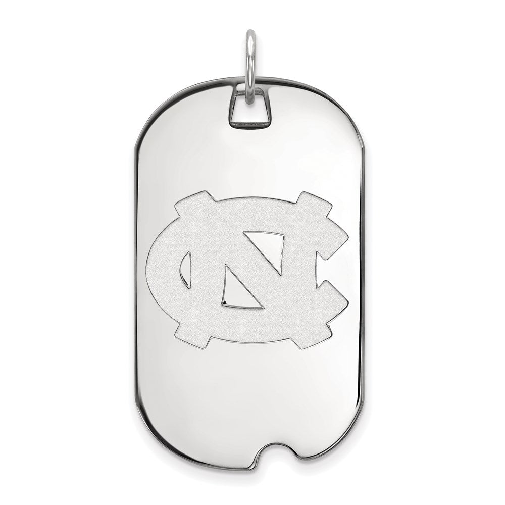 10K White Gold Logoart University Of North Carolina N C Large Dog Tag Pendant