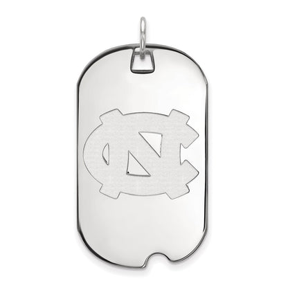10K White Gold Logoart University Of North Carolina N C Large Dog Tag Pendant