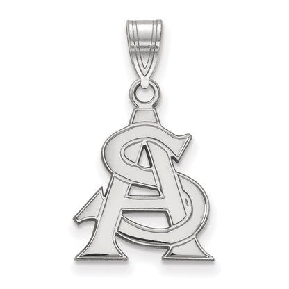 10K White Gold Logoart Arizona State University A S Medium Pendant