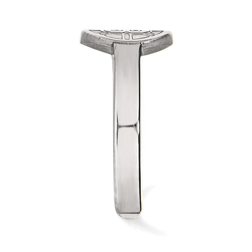 Sterling Silver Rhodium Plated Nhl Logoart Boston Bruins Toe Ring