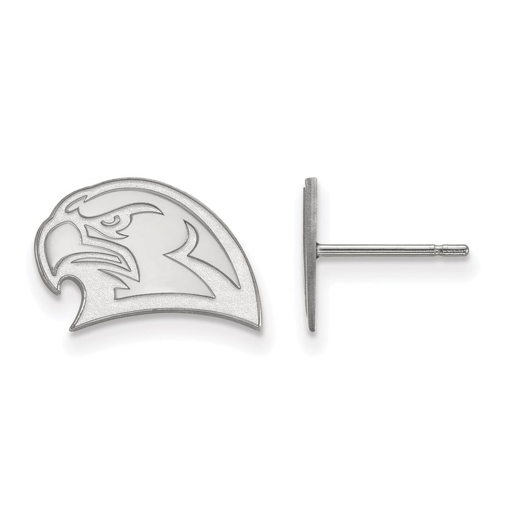 10K White Gold Logoart Miami University Ohio Redhawk Small Post Earrings