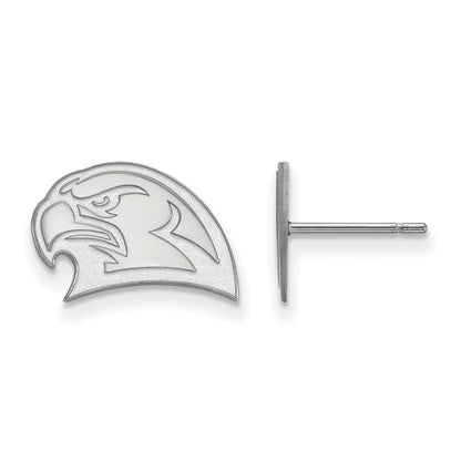 14K White Gold Logoart Miami University Ohio Redhawk Small Post Earrings