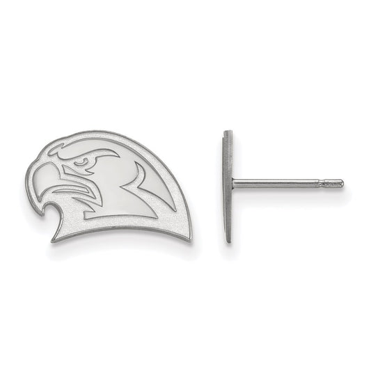 14K White Gold Logoart Miami University Ohio Redhawk Small Post Earrings