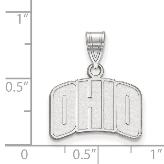 Sterling Silver Rhodium Plated Logoart Ohio University Small Pendant