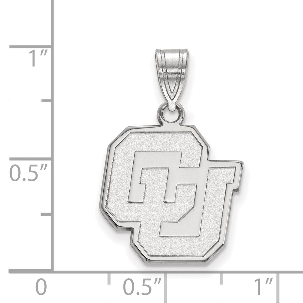 10K White Gold Logoart University Of Colorado C U Medium Pendant