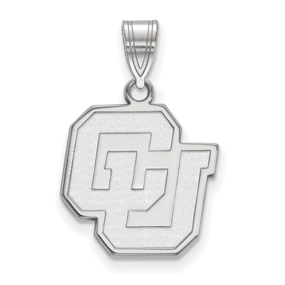 14K White Gold Logoart University Of Colorado C U Medium Pendant