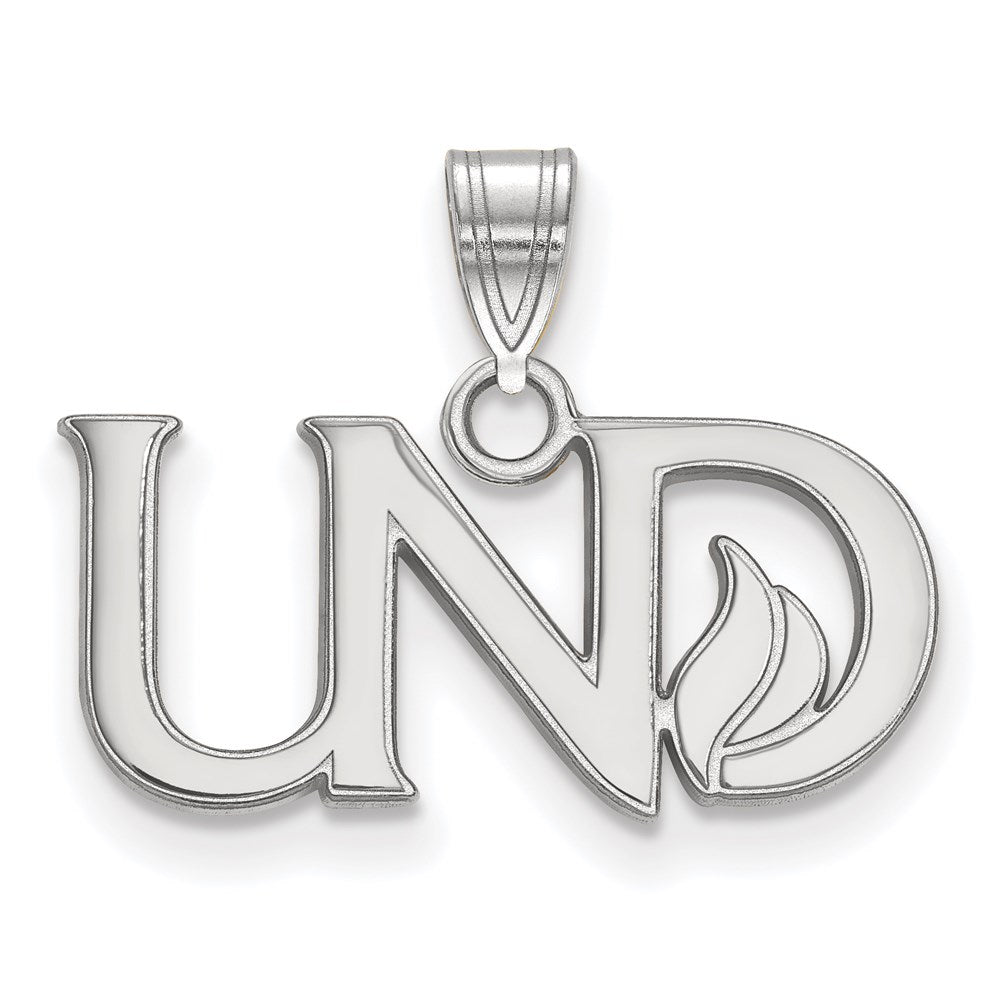 Sterling Silver Rhodium Plated Logoart University Of North Dakota U N D Small Pendant