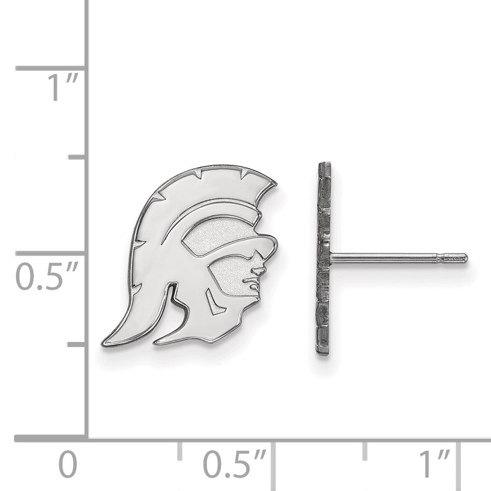 10K White Gold University Of Southern California Trojan Small Post Earrings
