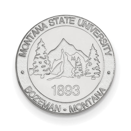 Sterling Silver Rhod-Pltd Logoart Montana State U. Crest Lapel Pin