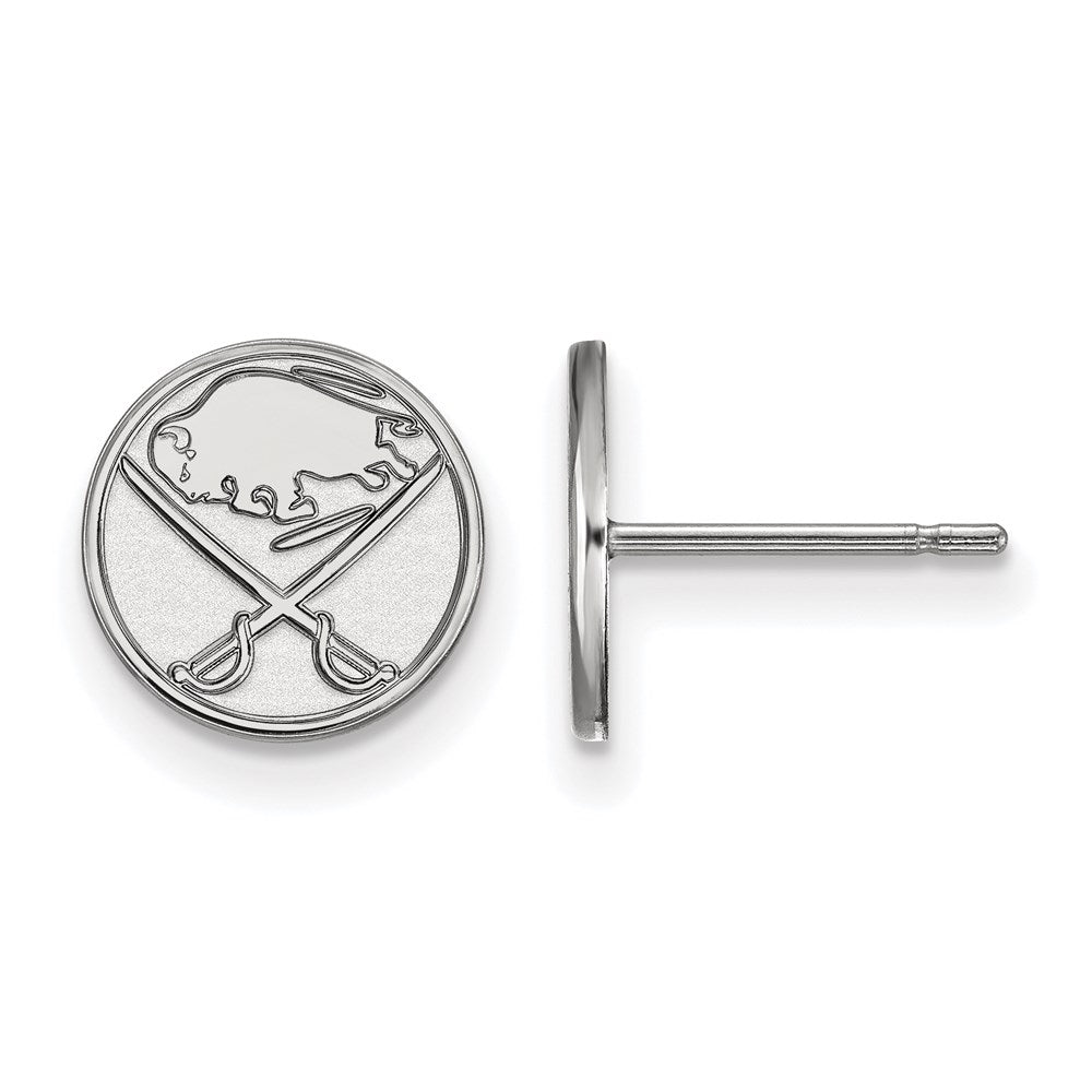 Sterling Silver Rhodium Plated Nhl Logoart Buffalo Sabres Extra Small Post Earrings