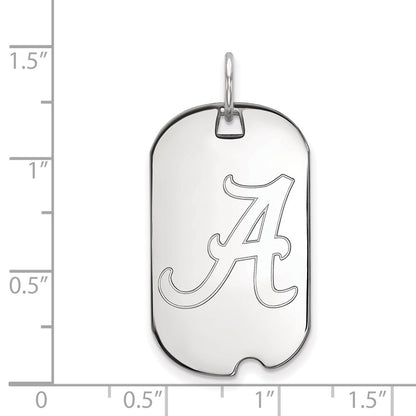 Sterling Silver Rhodium Plated Logoart University Of Alabama Small Dog Tag Pendant