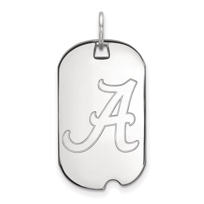 14K White Gold Logoart University Of Alabama Small Dog Tag Pendant