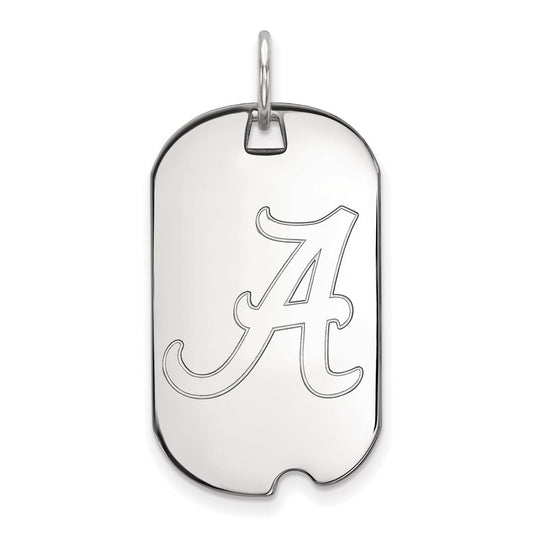 10K White Gold Logoart University Of Alabama Small Dog Tag Pendant