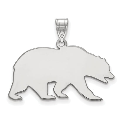 Sterling Silver Rhodium Plated Logoart University Of California Berkeley Bear Large Pendant